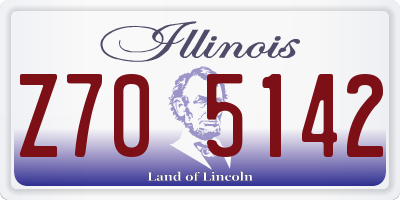 IL license plate Z705142