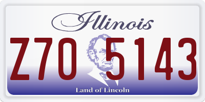 IL license plate Z705143