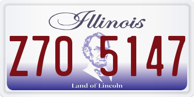 IL license plate Z705147