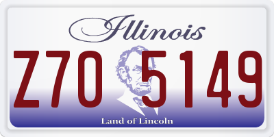 IL license plate Z705149