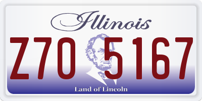 IL license plate Z705167