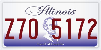 IL license plate Z705172