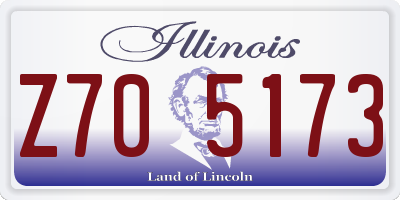 IL license plate Z705173