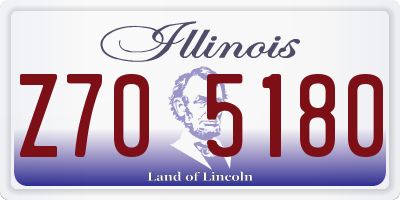 IL license plate Z705180