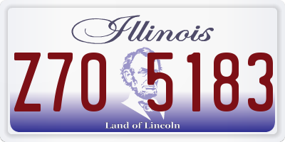 IL license plate Z705183