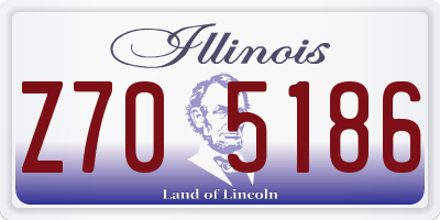 IL license plate Z705186