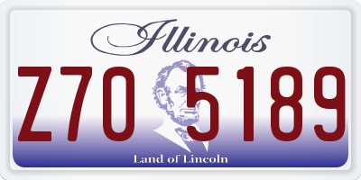 IL license plate Z705189