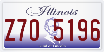 IL license plate Z705196