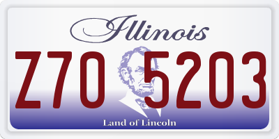IL license plate Z705203