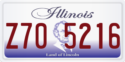 IL license plate Z705216