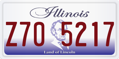 IL license plate Z705217