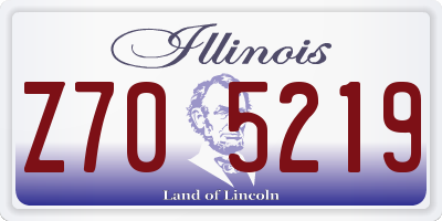 IL license plate Z705219