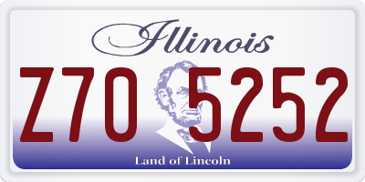 IL license plate Z705252