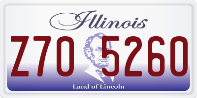 IL license plate Z705260
