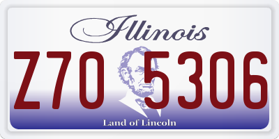 IL license plate Z705306