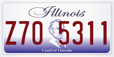 IL license plate Z705311