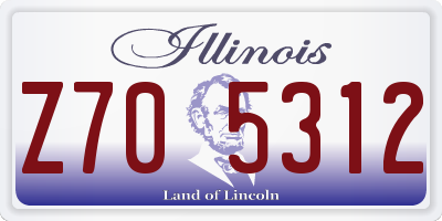 IL license plate Z705312