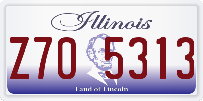 IL license plate Z705313