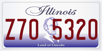 IL license plate Z705320