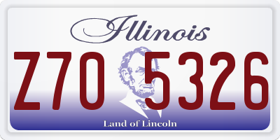 IL license plate Z705326