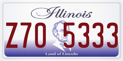 IL license plate Z705333