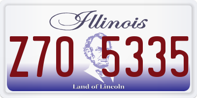 IL license plate Z705335