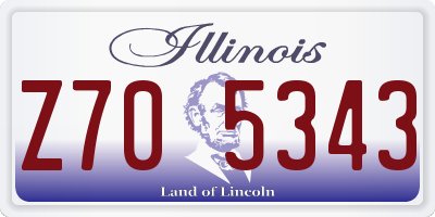 IL license plate Z705343