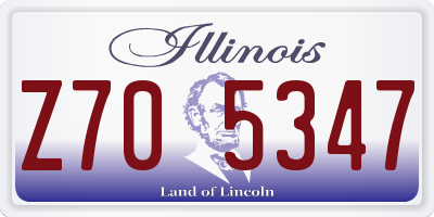 IL license plate Z705347