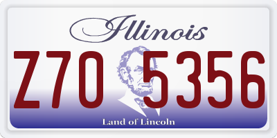 IL license plate Z705356