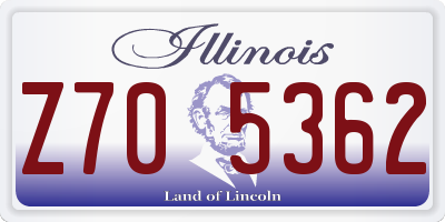 IL license plate Z705362