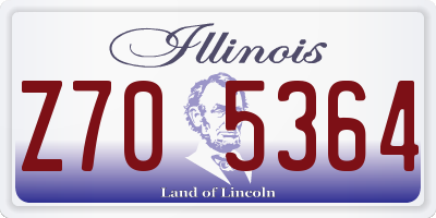 IL license plate Z705364