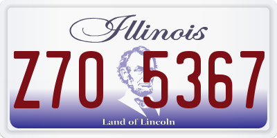 IL license plate Z705367
