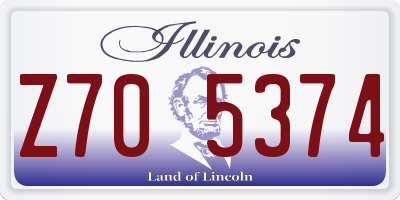 IL license plate Z705374