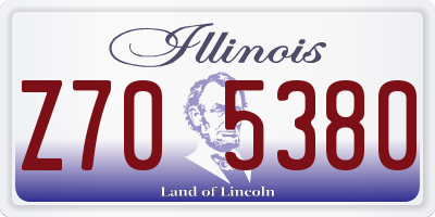 IL license plate Z705380