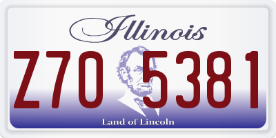 IL license plate Z705381