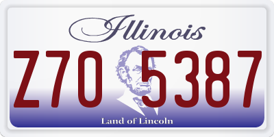 IL license plate Z705387