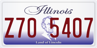 IL license plate Z705407