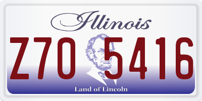 IL license plate Z705416