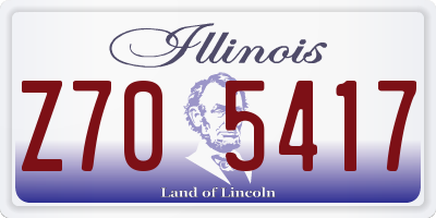 IL license plate Z705417