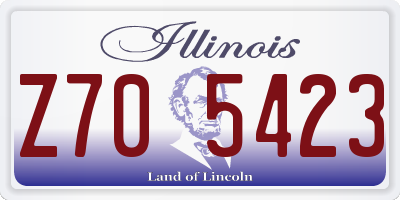 IL license plate Z705423