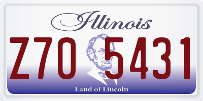 IL license plate Z705431