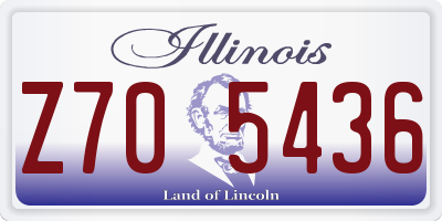 IL license plate Z705436