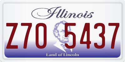 IL license plate Z705437