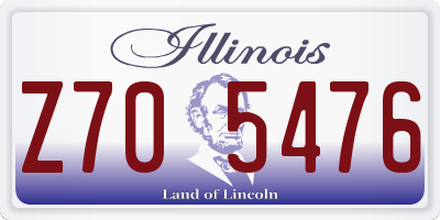 IL license plate Z705476
