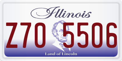 IL license plate Z705506