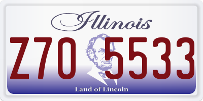 IL license plate Z705533