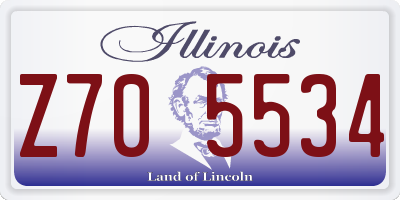 IL license plate Z705534