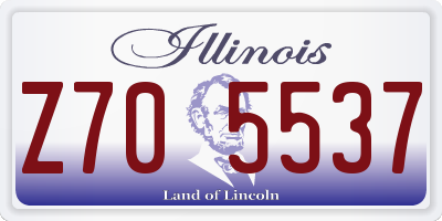 IL license plate Z705537