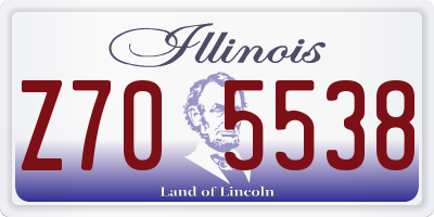 IL license plate Z705538