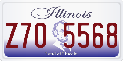 IL license plate Z705568
